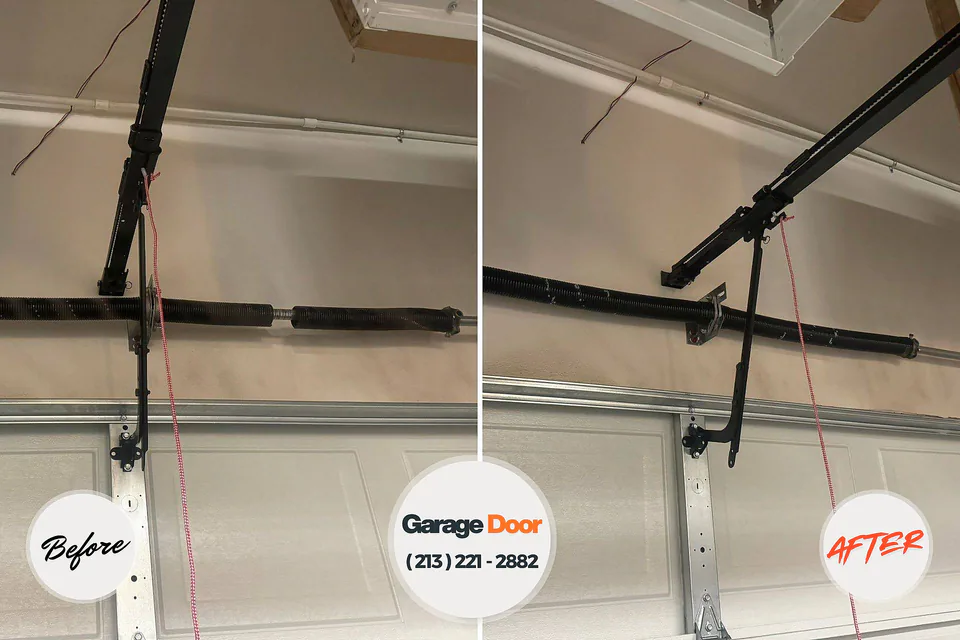 Before and after: garage door repair Wendover, UT